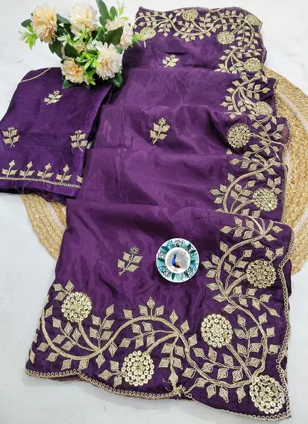 JK Pure Ho Silk Sequence Work Saree Best Wholesale Shop In Surat